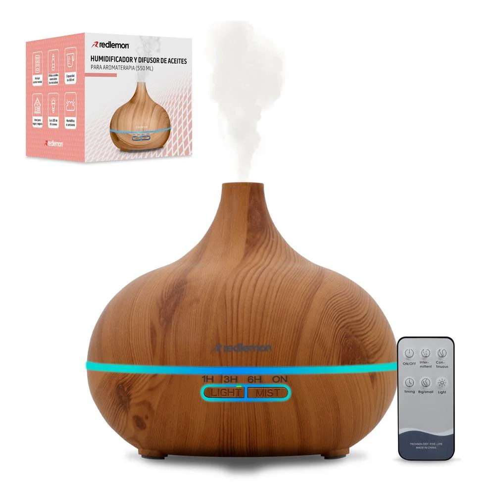 Humidificador y Difusor de Aceites Esenciales con Control Remoto (550ml) - Imagen 2