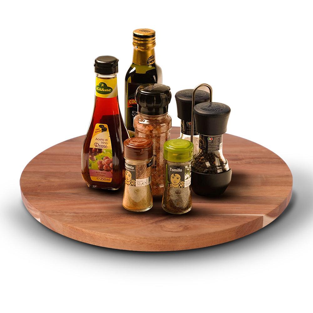 Organizador Giratorio Lazy Susan de Madera de Acacia 38 cm Casa Litus