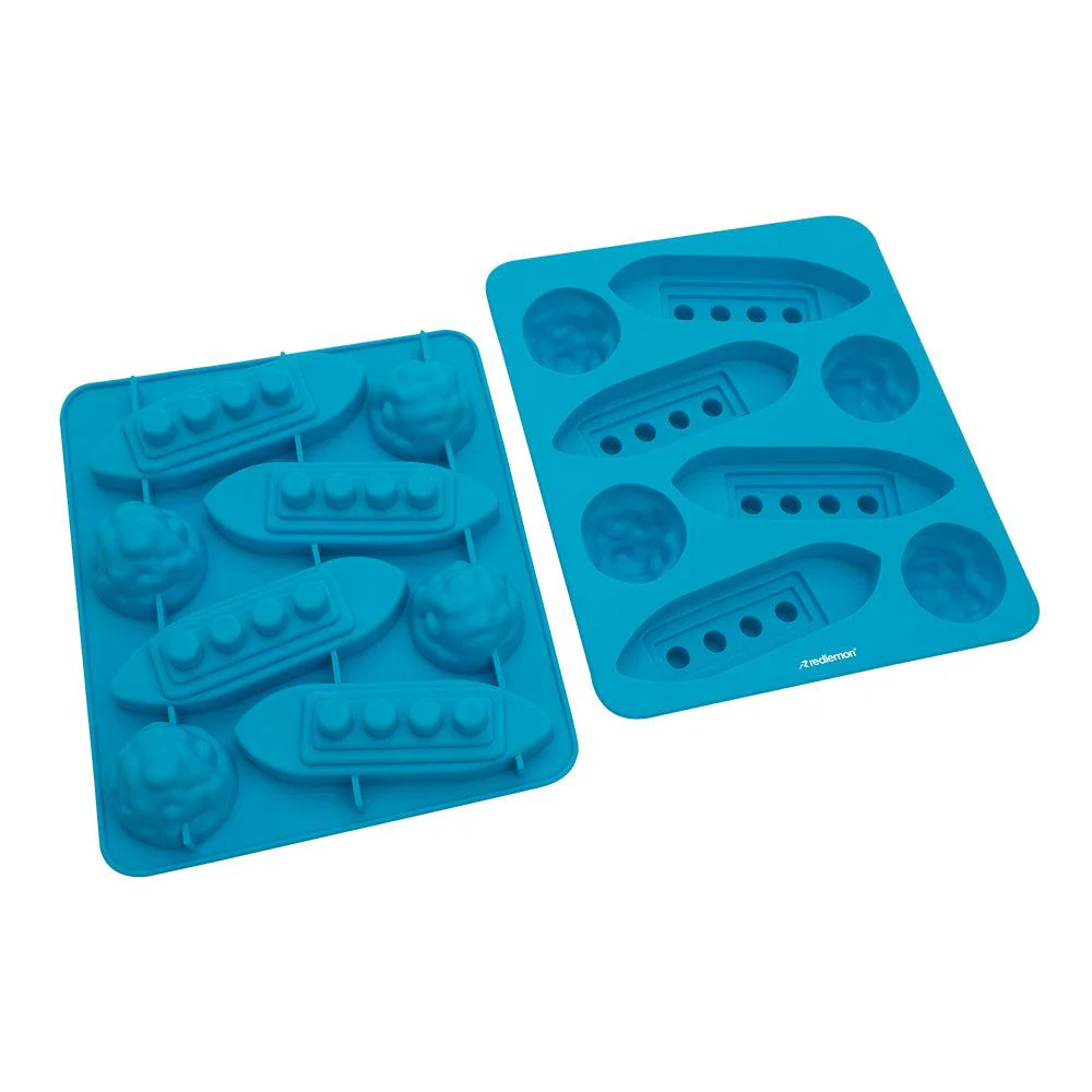 Moldes para Hielos de Silicón en Forma de Barco e Iceberg 2pz