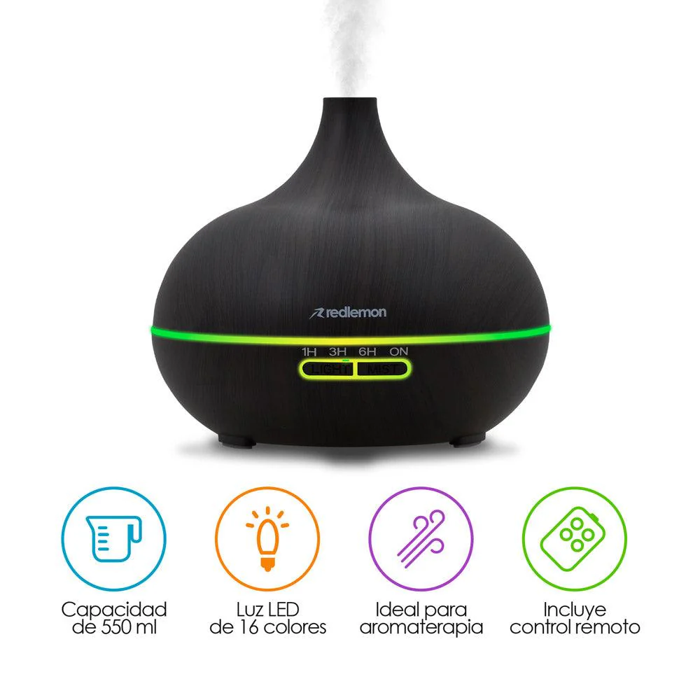 Humidificador y Difusor de Aceites Esenciales con Control Remoto (550ml) - Imagen 3