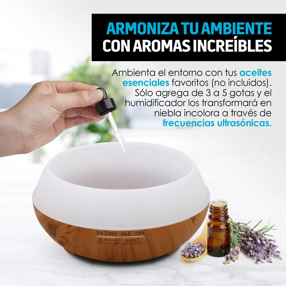 Humidificador y Difusor de Aceites Esenciales con Control Remoto (550ml) - Imagen 4